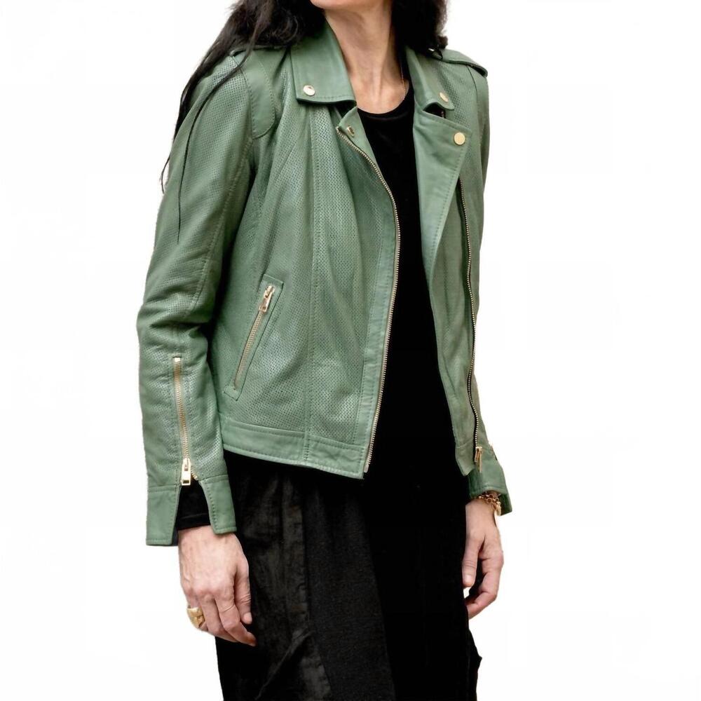 NEW MAURITIUS sinta leather jacket in sage
